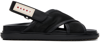 Marni Fussbet Criss Cross Sandals In 00n99 Black