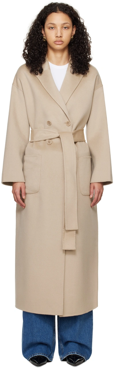 Anine Bing Dylan Long Coat In Brown