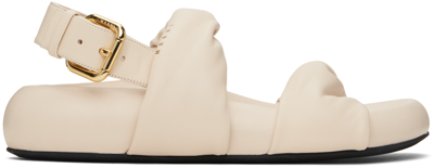 Marni Off-white Back Buckle Sandals In 00w23 Seashell