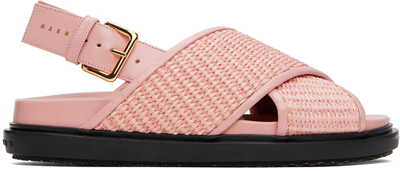Marni Pink Fussbett Sandals In Zo708 Light Pink