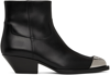 GIVENCHY BLACK WESTERN LEATHER ANKLE BOOTS