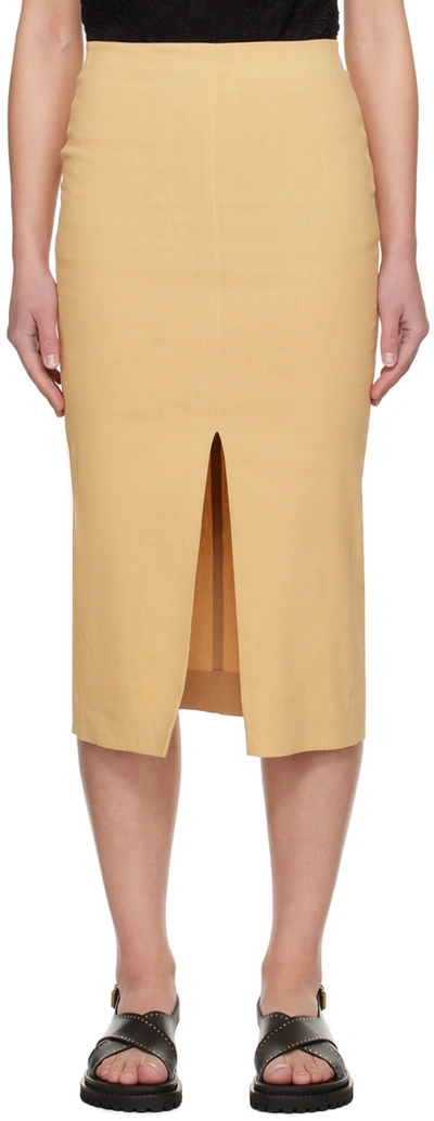 Isabel Marant Mills Pencil Midi Skirt In Straw