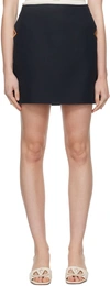 VALENTINO NAVY CREPE COUTURE MINISKIRT