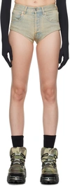 Vetements High-waisted Denim Shorts In Y2k Blue Sand