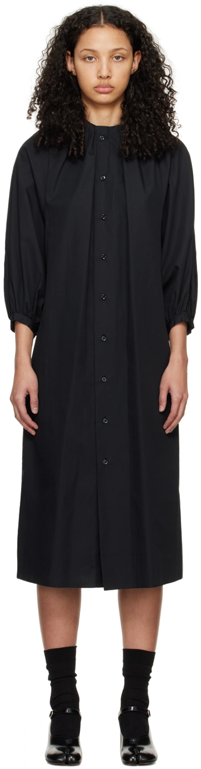 Mm6 Maison Margiela Black Buttoned Maxi Dress In 900 Black