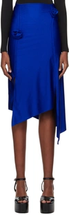 Coperni Flower-embellished Asymmetric Cady Skirt In Blue