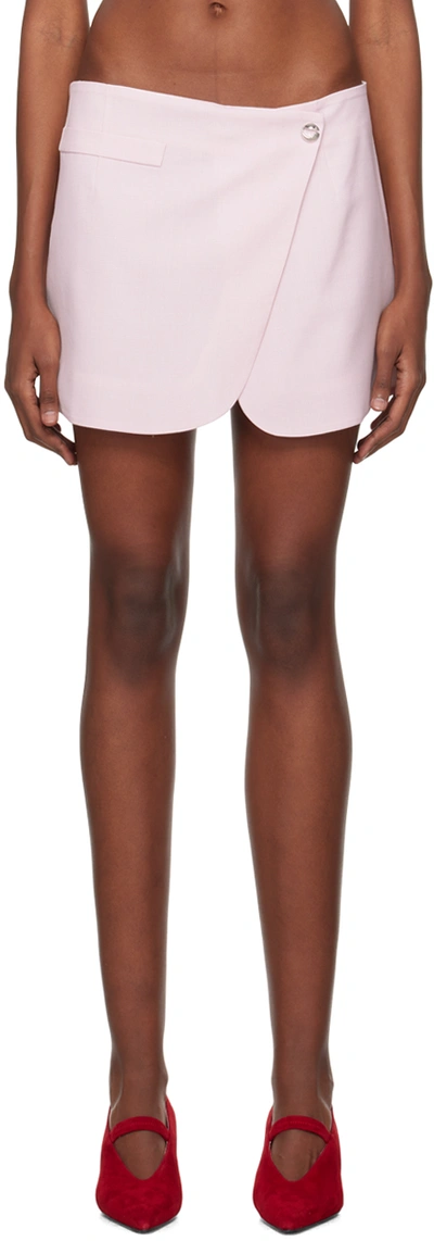 Coperni Pink Tailored Miniskirt In Pkwh Pink/white