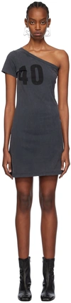 Courrèges Tuba Number-print Mini Dress In 9071 Stonewash Grey