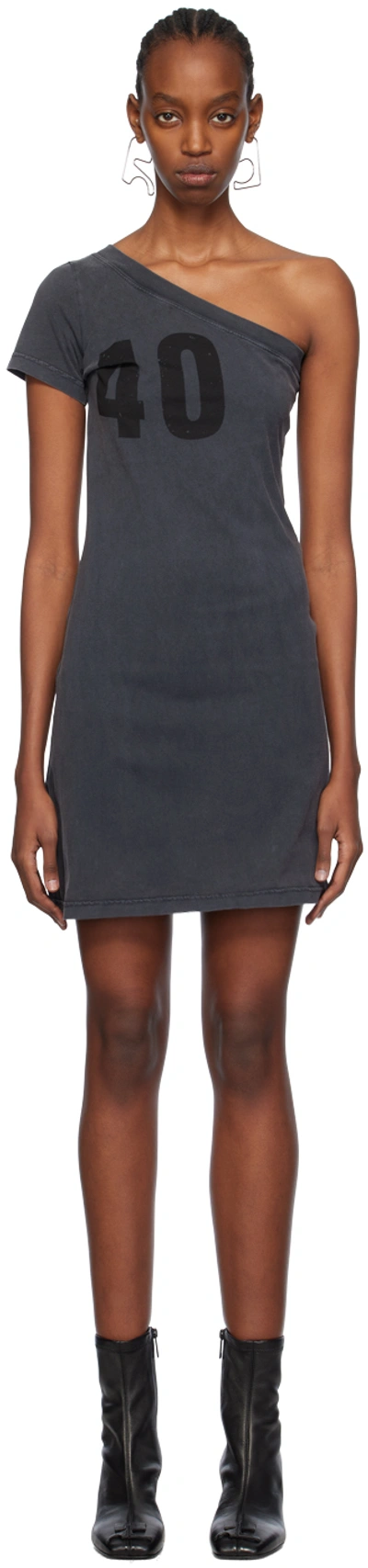 Courrèges Tuba Number-print Mini Dress In Grey