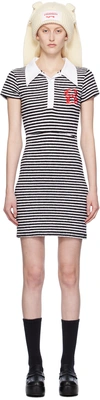 Charles Jeffrey Loverboy Wednesday Stripe-print Minidress In Black + White Stripe