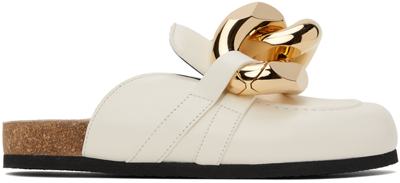 Jw Anderson White Chain Mules In 18703-100-white