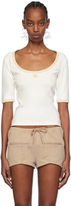 Courrèges Holistic Contrast-trimmed Cotton Top In B091 White Heritage