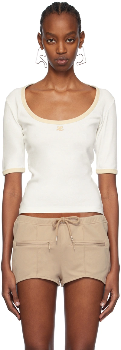 Courrèges White Holistic T-shirt In B091 White Heritage
