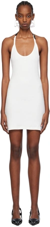 Courrèges Courreges White Stretch Cotton Fitted Mini Dress In 0001 Heritage White