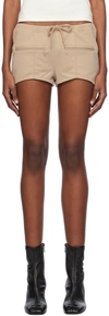 Courrèges Beige Interlock Mini Shorts In 1007 Sand