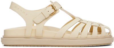 Marni Off-white Fisherman Fussbett Sandals In Silk White