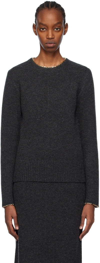 Totême Chain-edge Wool Knit Jumper In 그레이