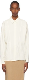 Totême Off-white Paneled Shirt In 007 Snow