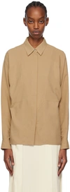 Totême Panelled Silk Shirt In 091 Biscuit