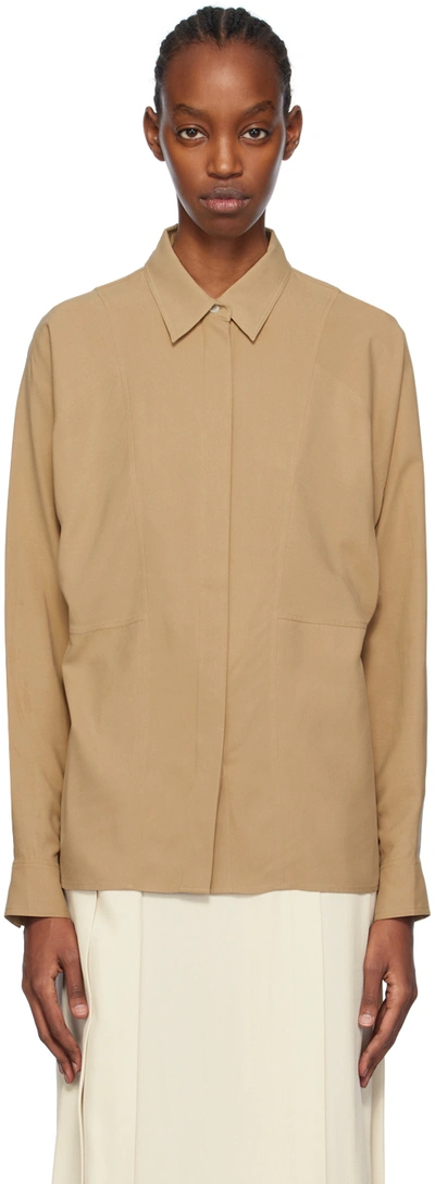 TOTÊME TAN PANELED SHIRT