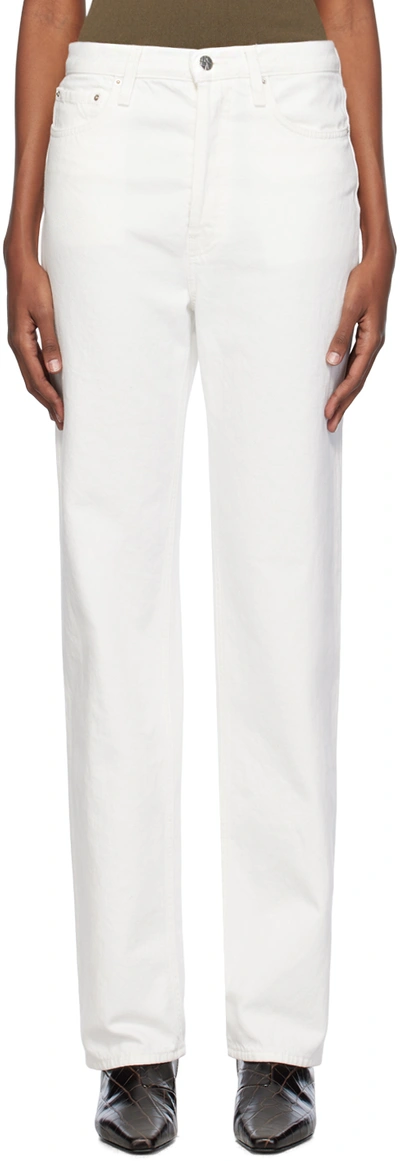 Totême White Classic Cut Jeans In White Denim