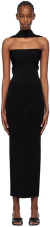 TOTÊME BLACK SLIP-THROUGH MIDI DRESS