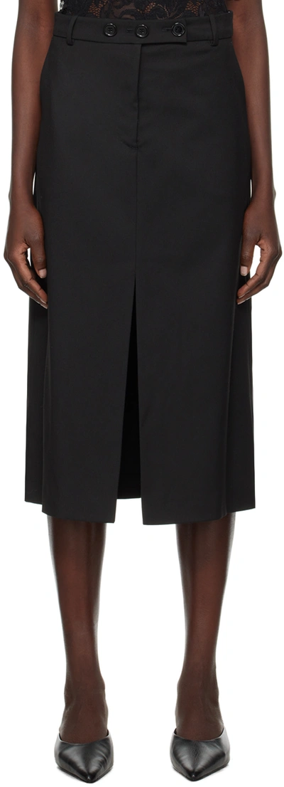 The Garment Black Pluto Midi Skirt In Black  