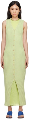 Baserange Loulou Ribbed-knit Maxi Dress In Mimosa