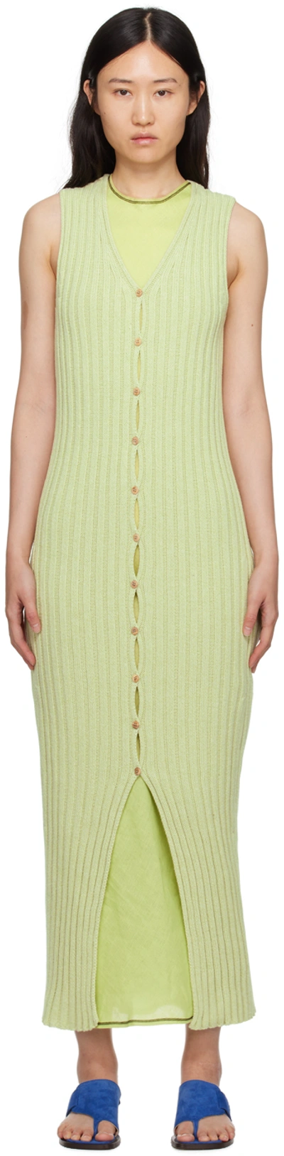 Baserange Green Loulou Maxi Dress In Mimosa