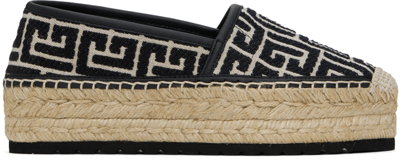 Balmain Black & Beige Alex Espadrilles In Gfe Ivoire/noir