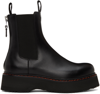 R13 Black Single Stack Chelsea Boots In Black