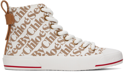 See By Chloé Off-white Aryana Sneakers In 139/b Gesso - Logo