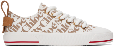 See By Chloé Logo-jacquard Sneakers In 139/b Gesso - Logo