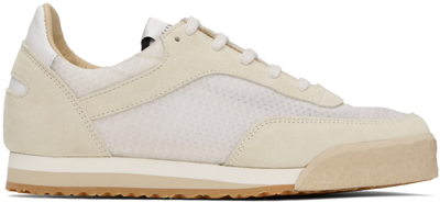 Spalwart White & Beige Pitch Low Sneakers