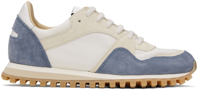 Spalwart White & Blue Marathon Trail Low Sneakers In Pigeon Blue