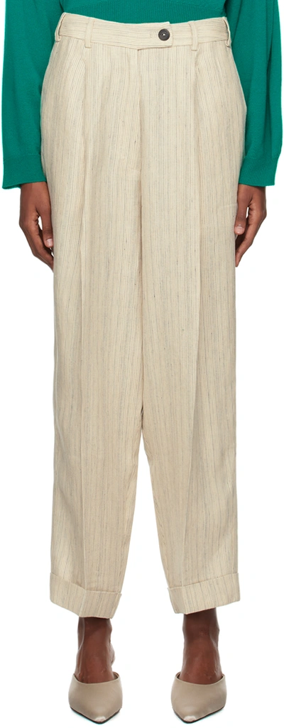 Cordera Beige Loose-fit Trousers In Cream