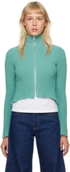 Mm6 Maison Margiela Woman Cardigan Dark Green Size M Cotton In 602 Turquoise