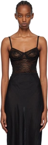 Anine Bing Via Bodysuit In Black Lace In Black