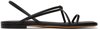 Proenza Schouler Black Square Strappy Flat Sandals In 001 Black