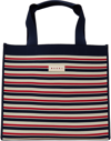 Marni Navy & Red Medium Shopping Tote In Zo728 Marine/ivory
