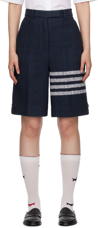 Thom Browne Navy 4-bar Shorts In 415 Navy