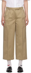 THOM BROWNE BEIGE RELAXED TROUSERS
