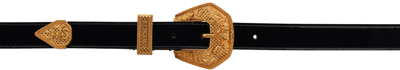 Balmain Patent Leather Belt In 0pa Noir