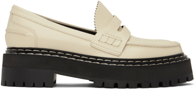Proenza Schouler Contrast-stitch Penny-slot Leather Loafers In White