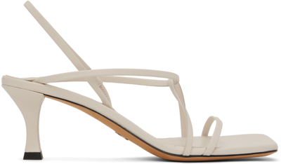 Proenza Schouler White Square Strappy Heeled Sandals In Neutrals
