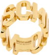 MOSCHINO GOLD LETTERING LOGO RING