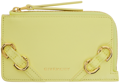 Givenchy Yellow Voyou Card Holder In 758-soft Yellow