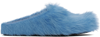 Marni Pony Skin Slip-on Slippers In 00b56 Royal