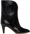 Isabel Marant Dytho Crinkled Glossed-leather Ankle Boots In 01bk Black