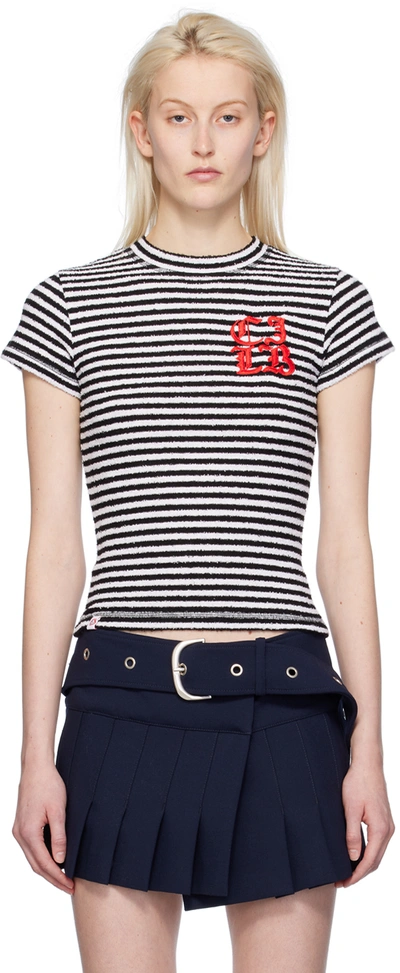 Charles Jeffrey Loverboy Logo-embroidered Stripe-print T-shirt In Weiss